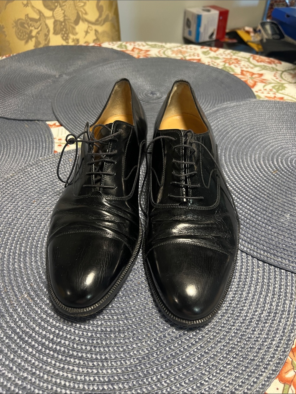 Salvatore ferragamo Classic Black Leather Men's Oxford Dress Shoes